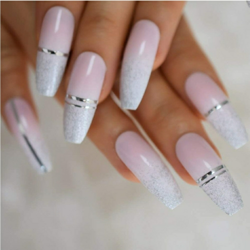 EXTRA LONG PARTY FRENCH COFFIN 💅 NAILS PRES